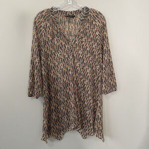 Dorothy Perkins Blouse Womens 8 EU 36 Floral Sheer Tunic Boho Hippie Lagenlook